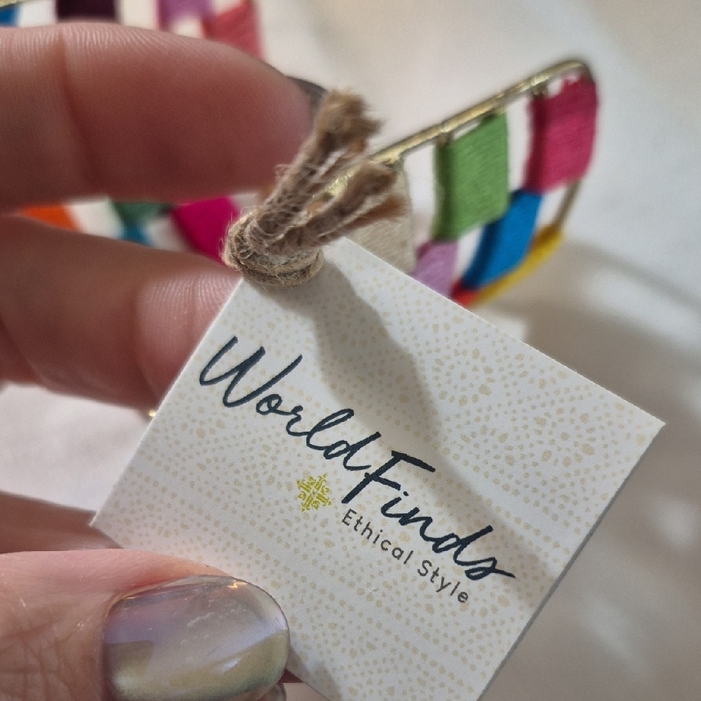 World Finds Ethical Bracelet Colorful Woven Cuff Bracelet NWT - Picture 7 of 17